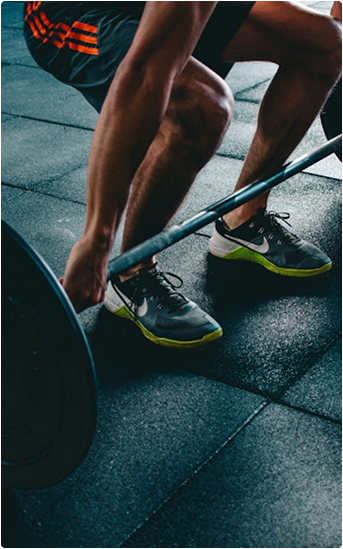 Man exercising at the gym